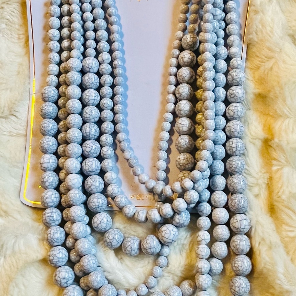 Eye Candy multi layer marble Beaded Necklace